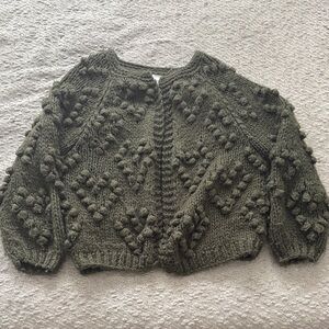 Chicwish Textured Knit Cardigan in Olive